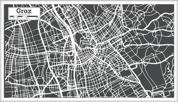 Graz Austria City Map in Retro Style. Outline Map. vector