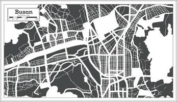 Busan South Korea City Map in Retro Style. Outline Map. vector