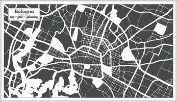 Bologna Italy City Map in Black and White Color in Retro Style. Outline Map. vector