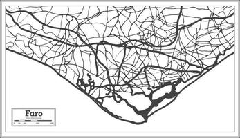 Faro Portugal City Map in Retro Style. Outline Map. vector