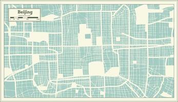 Beijing China City Map in Retro Style. Outline Map. vector