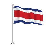 Costa Rica Flag. Isolated Wave Flag of Costa Rica Country. vector