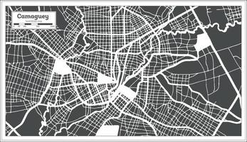 mapa de la ciudad de camagüey cuba en estilo retro. esquema del mapa. vector