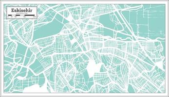 mapa de la ciudad de eskisehir turquía en estilo retro. esquema del mapa. vector