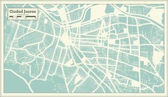 ciudad juárez mapa de la ciudad de méxico en estilo retro. esquema del mapa. vector