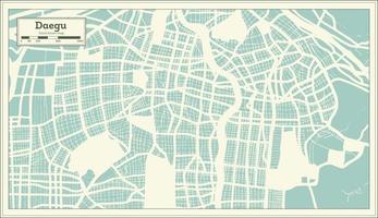 Daegu South Korea City Map in Retro Style. Outline Map. vector