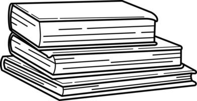 Stack Books Doodle Vector Illustration