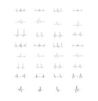 conjunto de vectores de elementos de diseño de línea de ecg