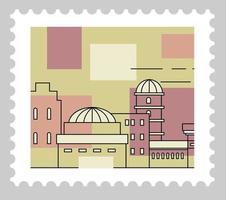 Architecture and famous landmarks on card or mark vector