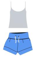Top and shorts for swimming or sleeping vector
