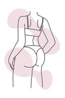 Female body, elegant and sensual girls back vector