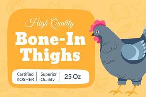Bone in thighs, high quality chicken meat banner vector