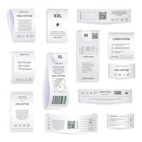 Labels for clothes with production and instruction vector