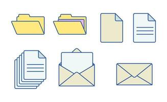 Interface of files, documents and mail letter vector