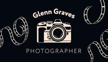 Photographer services, business card with name vector