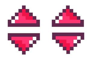 Arrows up and down, pixelated art design for game vector