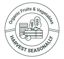 Organic fruits and vegetables harvest seasonally vector