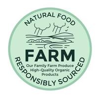 Natural food, responsibly sourced family farm vector