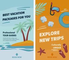 Best vacation packages for you, website pages vector