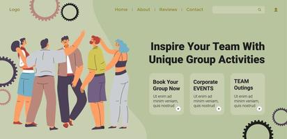 Inspire your team with unique activities website vector