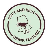 textura de bebida suave y rica, vector emblema de vino