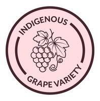 Indigenous grape variety, label for product vector