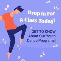 Drop in class today, dance program and training vector