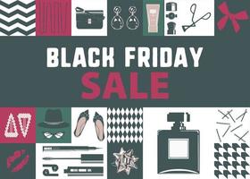 Black friday sale, discounts and offers of shops vector