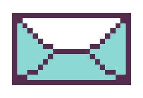 Pixelated letter, envelope with correspondence vector
