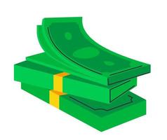 Pile of USD banknotes bills, bunch of money vector