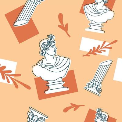 Ancient statues, Greek or Roman culture pattern