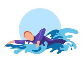 Swimming, professional sports summer activity vector