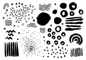 Circles and dots, lines and waves drawings vector