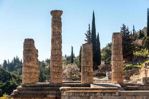ancient architecture with columns in greece photo