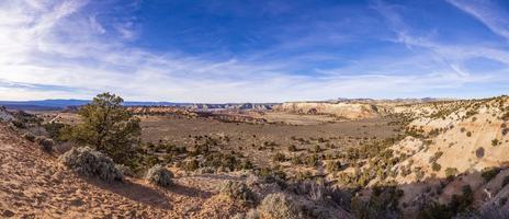 View on typical rock formations in Conyonlands National Park in Utah in winter photo