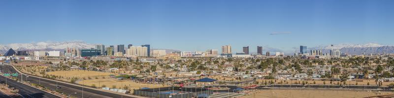 Panoramic view to the skyline of Vegas in winter 2017 photo