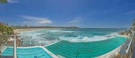 Panoramic view of Bondi Beach in Sydney with swimming pool during daytime photo