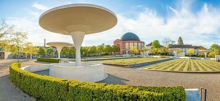 Panoramic view of Georg Buechner Square and Hessian State Theater in German university city Darmstadt photo