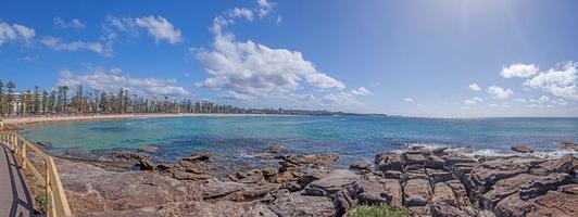 Panoramic picture of Manly Beach near Sydney during the day in sunshine photo