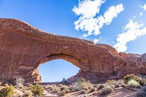 Picture of North Window Arch in the Arches National Park in Utah in winter photo