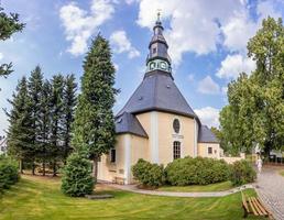 View on the famous church in the village of Seiffen in Eastern Germany photo