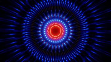 vj loop abstract blue red motion circle with flashes of neon lights. High quality 4k footage video