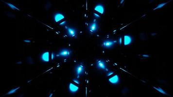 dunkler portalhintergrund mit blau reflektierenden neonlichtern in der vj-schleife video