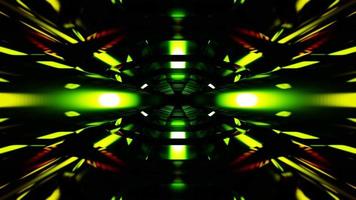 luz verde en el túnel abstracto de reflejo, animación de movimiento en bucle. material de archivo 4k de alta calidad
