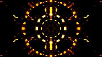 Túnel amarelo de ficção científica cósmica com fundo refletido de luz vj loop 3d. filmagem 4k de alta qualidade video