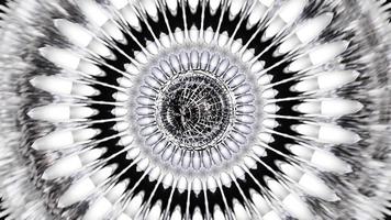 black and white fractal tunnel vj loop background. High quality 4k footage