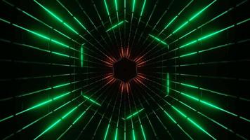 green shining sci fi tunnel 3d motion pattern background video