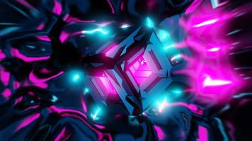 energy sci fi cube in streams of light vj loop 3d background. High quality 4k footage video