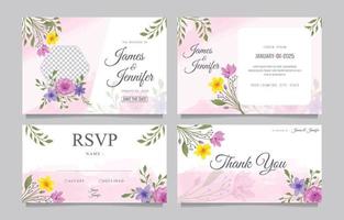 Water Color Wedding Invitation Template vector