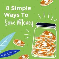 Simple ways to save money, financial advice banner vector